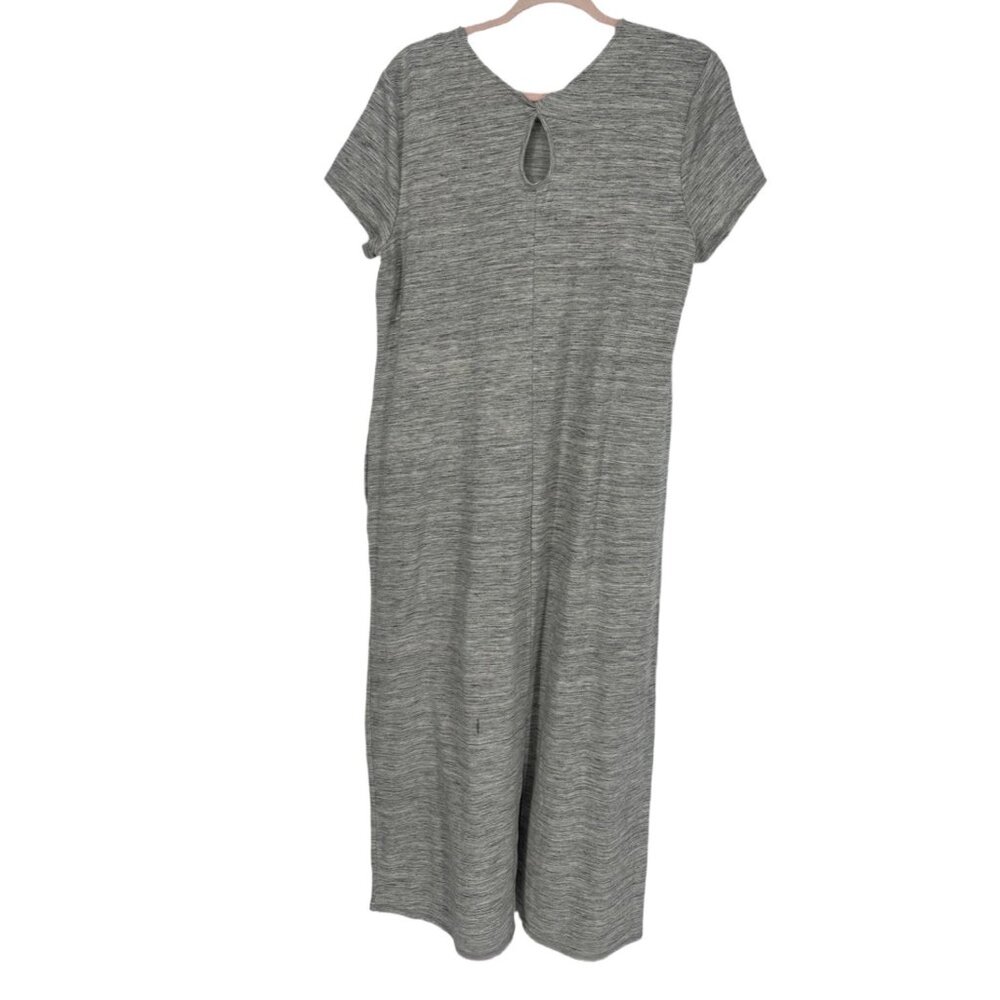 Pure Jill Women Gray Space Dye Knit Maxi Dress Medium Pima Cotton Modal - Picture 3 of 3